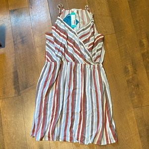 Liliana Surplice Dress, Red White and Blue